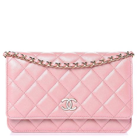 caviar wallet on chain chanel|CHANEL Caviar Quilted Wallet on Chain WOC Pink.